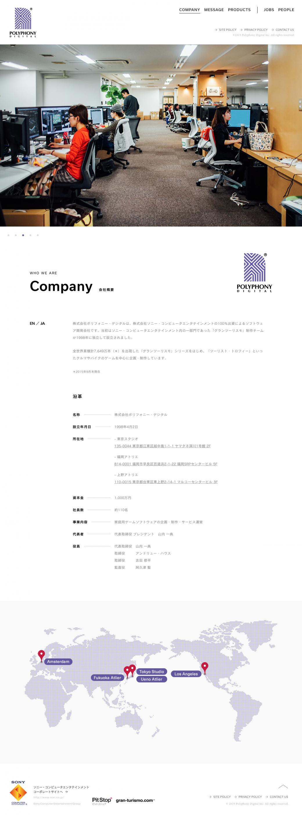 会社概要 | Polyphony Digital - ポリフォニー・デジタル